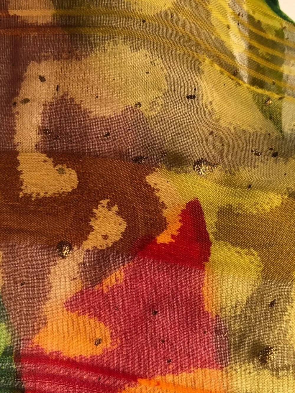 Vintage Wearable Art Sheer Chiffon Scarf